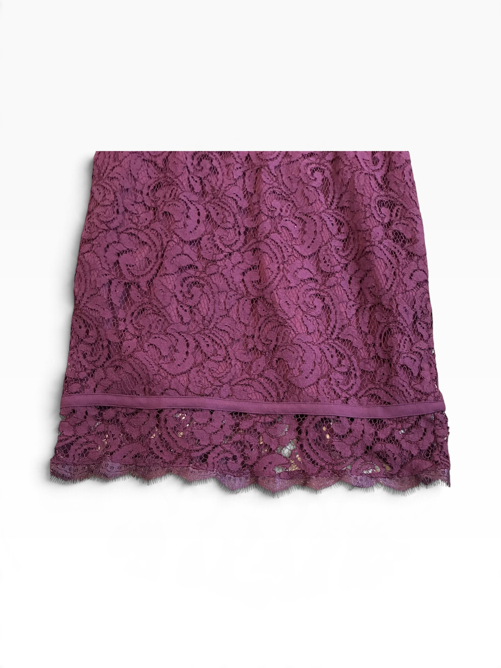Adrianna Papell Plum Purple Lace V-Neck Cap Sleeve Cocktail Dress US 10 - Picture 6 of 13